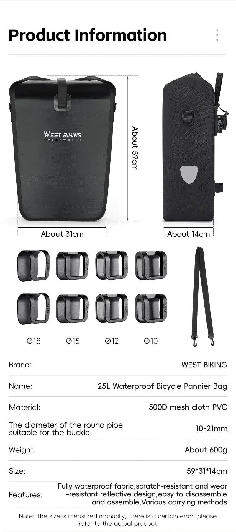 Waterproof Pannier Bag for City Commuters — product view 9