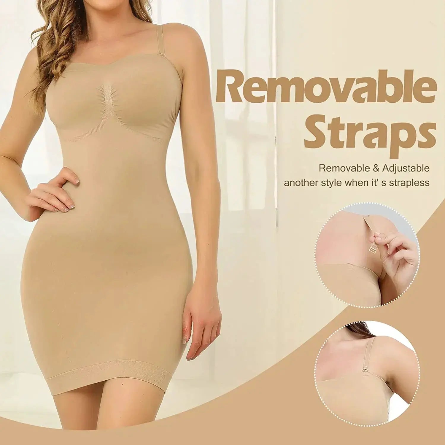 Strapless Tummy Control Shapewear Slip Dress for Women