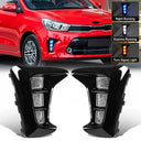 Upgrade Your Kia Pegas 2018 2019 LED DRL Fog Light With Dynamic 12V Turn Signal
