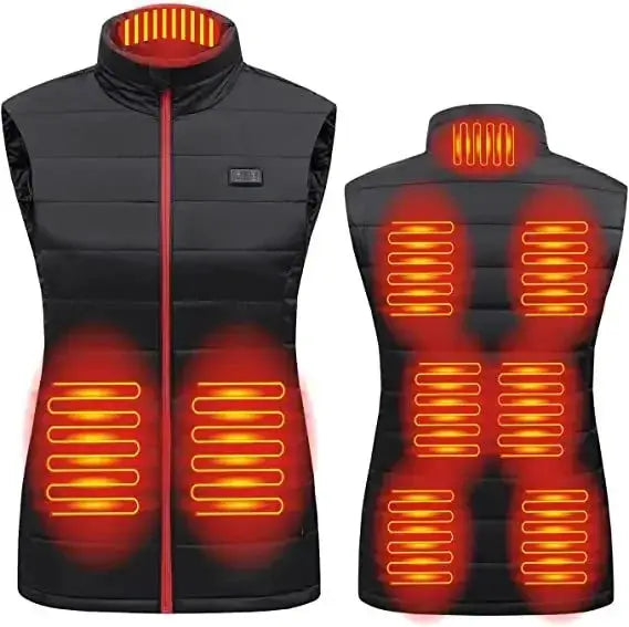Women 9 Zone Heated Vest For Camping Outdoor Warmth