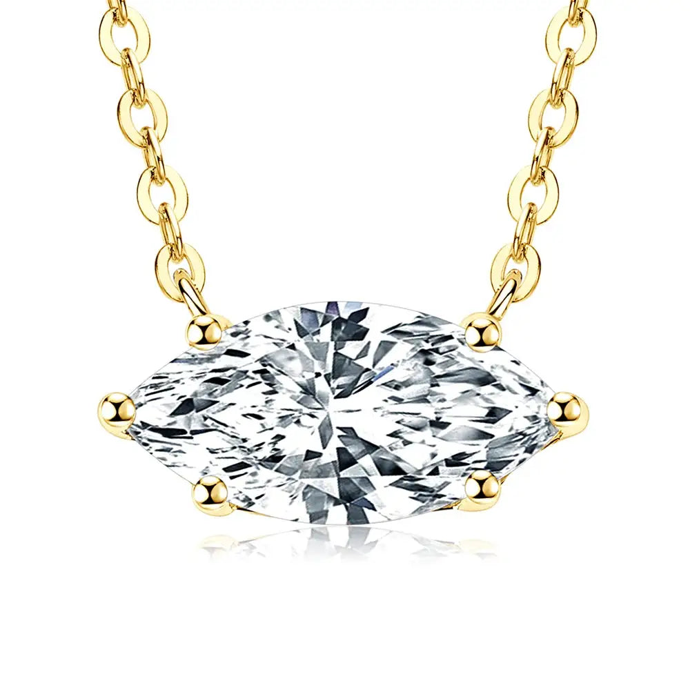 Gold Moissanite Solitaire Necklace — product image 10
