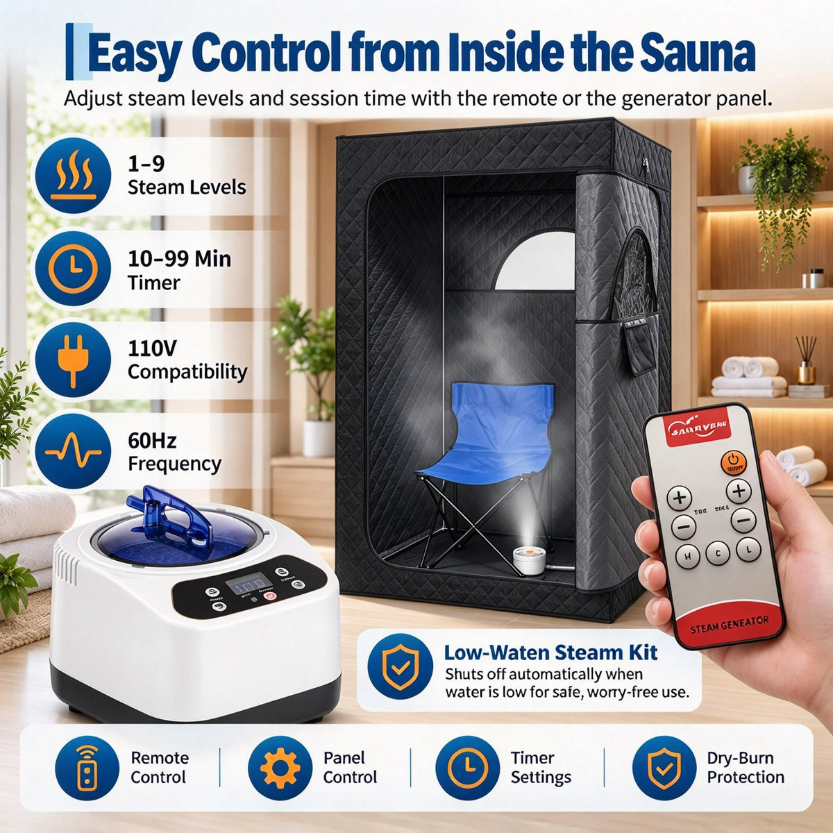 Foldable Waterproof Sauna Room