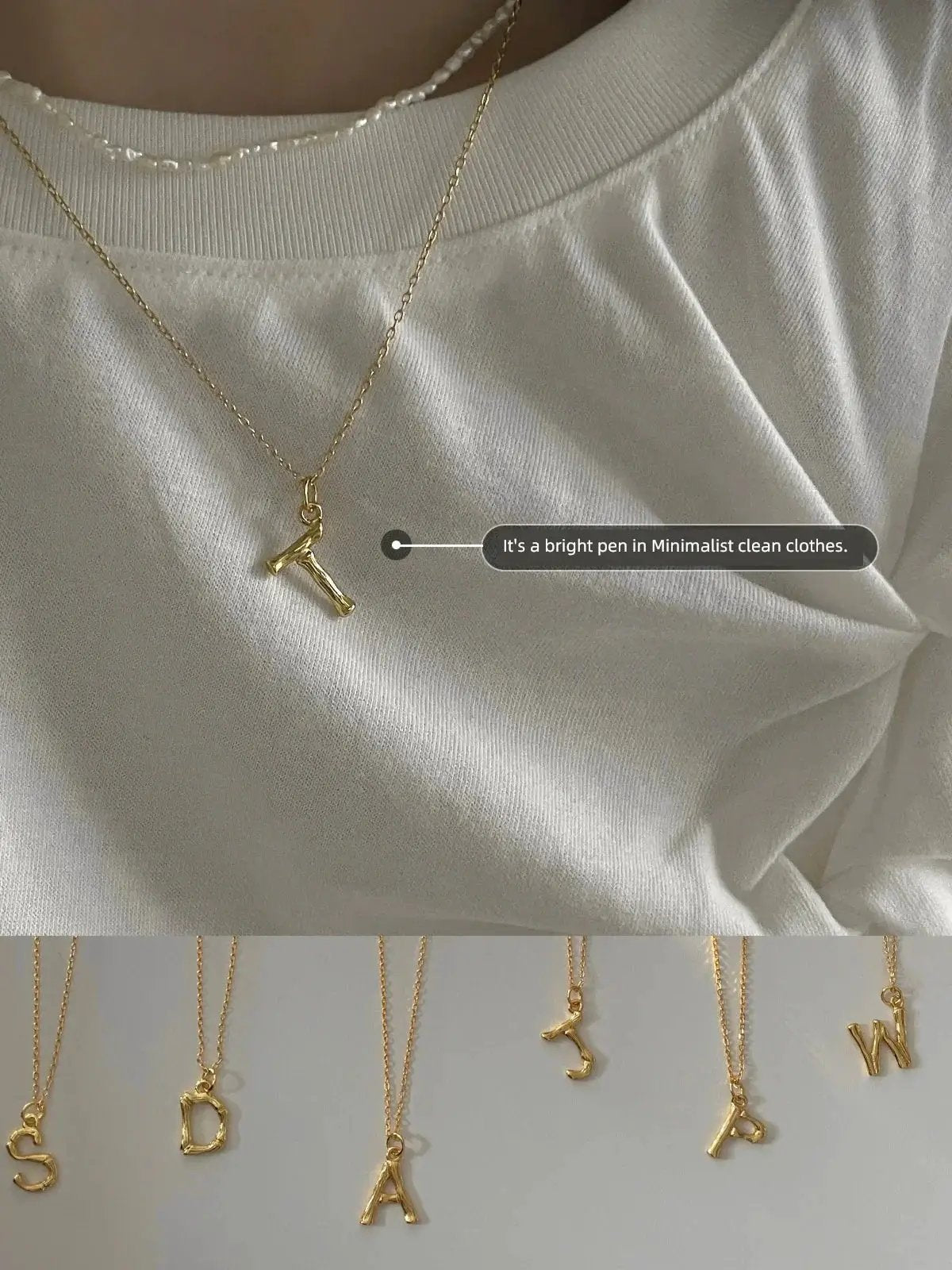 Women's Sterling Silver Letter Necklace Niche Design Gift