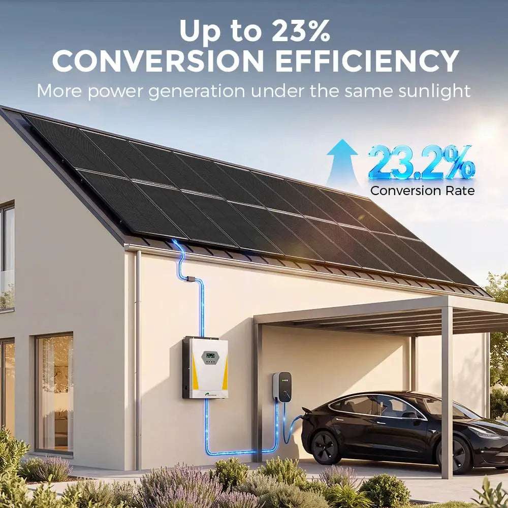 RVPOZWER 400W 18BB Solar Panels N-Type Monocrystalline Solar Cell Household Outdoor Camping 23.2% High-Efficiency PV Power