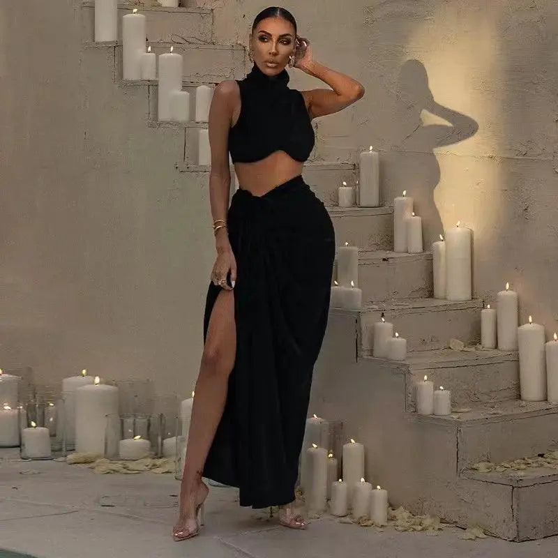 Solid Tank Top and Long Skirt Set Chic Summer Ensemble