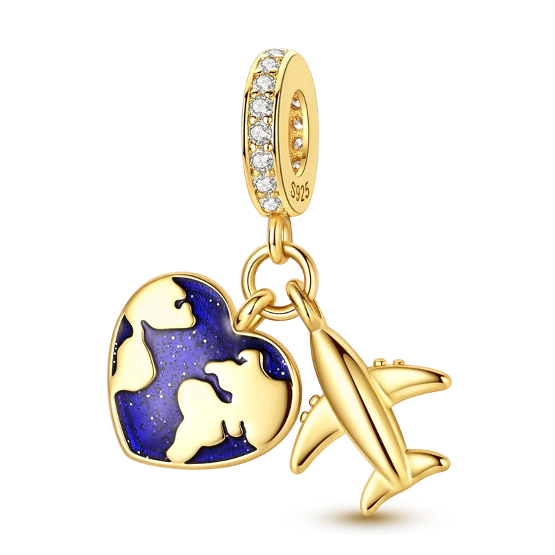 Sparkling Gold Plated Camera Charm