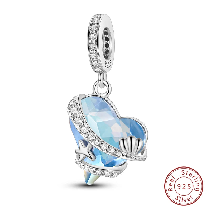 Sterling Silver Moon Mermaid Turtle