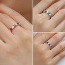 S925 Silver Blue Star Moissanite Ring