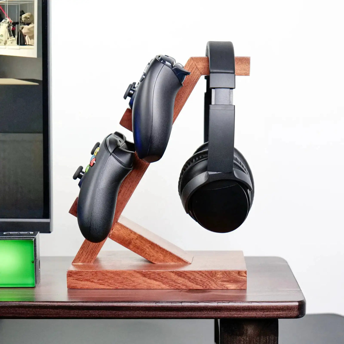 Wood Headset Stand - Saves Desk Space — product view 3