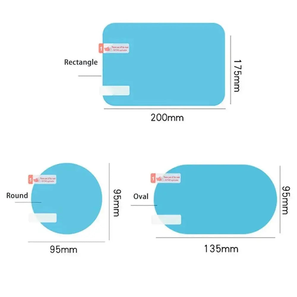 Clear Vision Car Rainproof Film Anti Fog Mirror Sticker Set