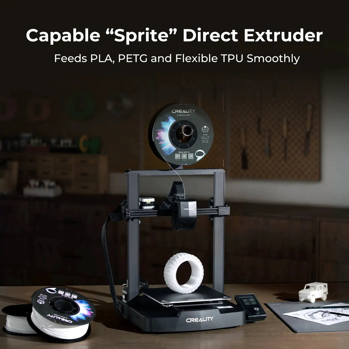 Creality Ender 3 V3 SE 3D Printer: 250mm/s High-Speed Printing with Sprite Direct Extruder, CR Touch Auto Leveling, Dual Z-Axis & Y Linear Shafts | Auto Filament Loading, Quick 3-Step Assembly