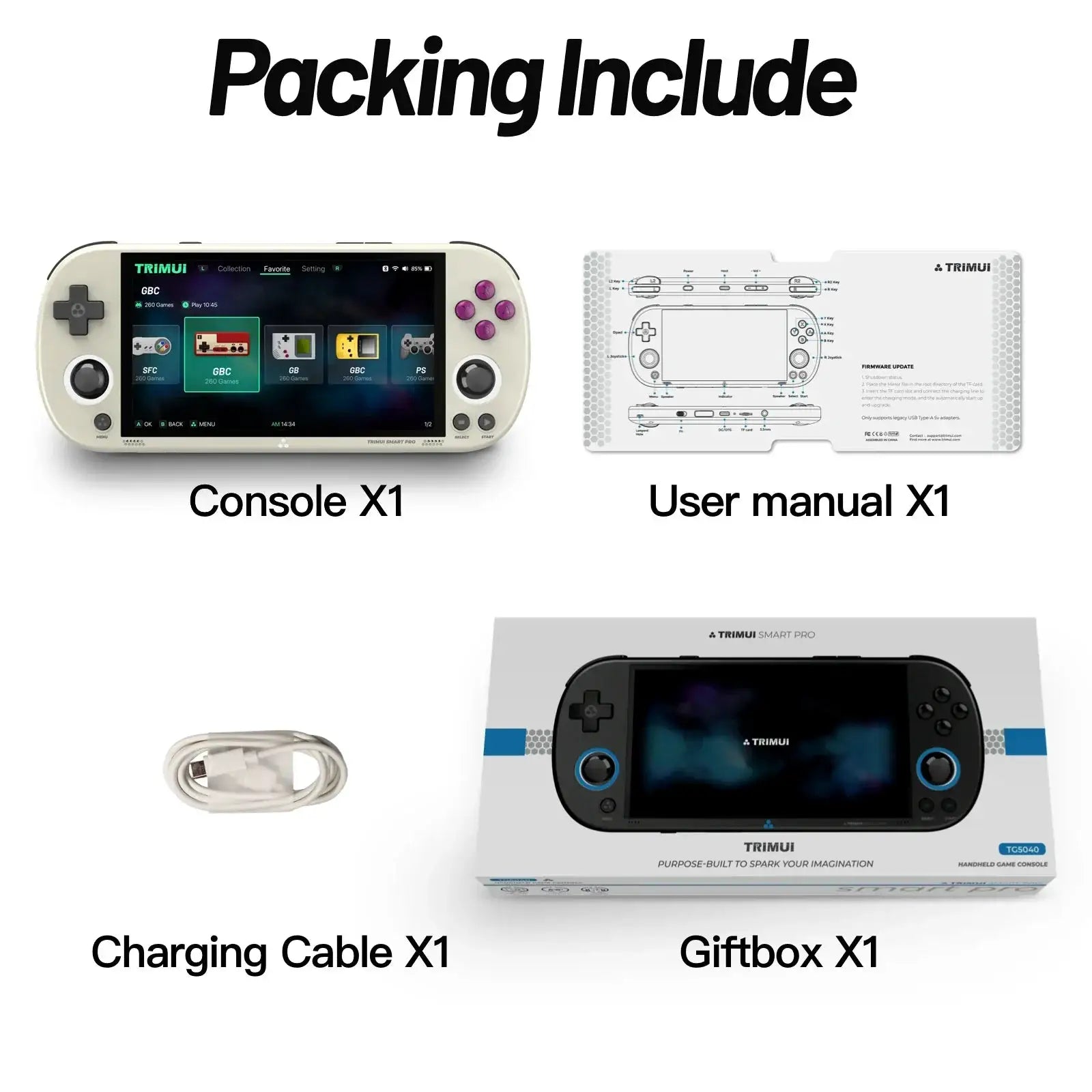 Trimui Smart Pro Handheld Game Console 4.96 IPS Screen