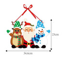 Charming Holiday Door Hanger Decor: Santa Snowman Elk