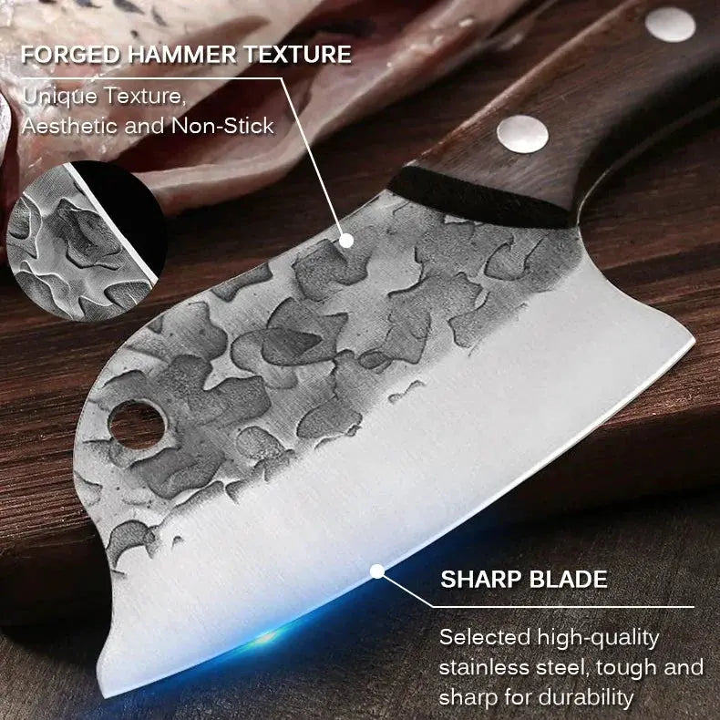 Hand Forged Full Tang Meat Cleaver For Kitchen And BBQ