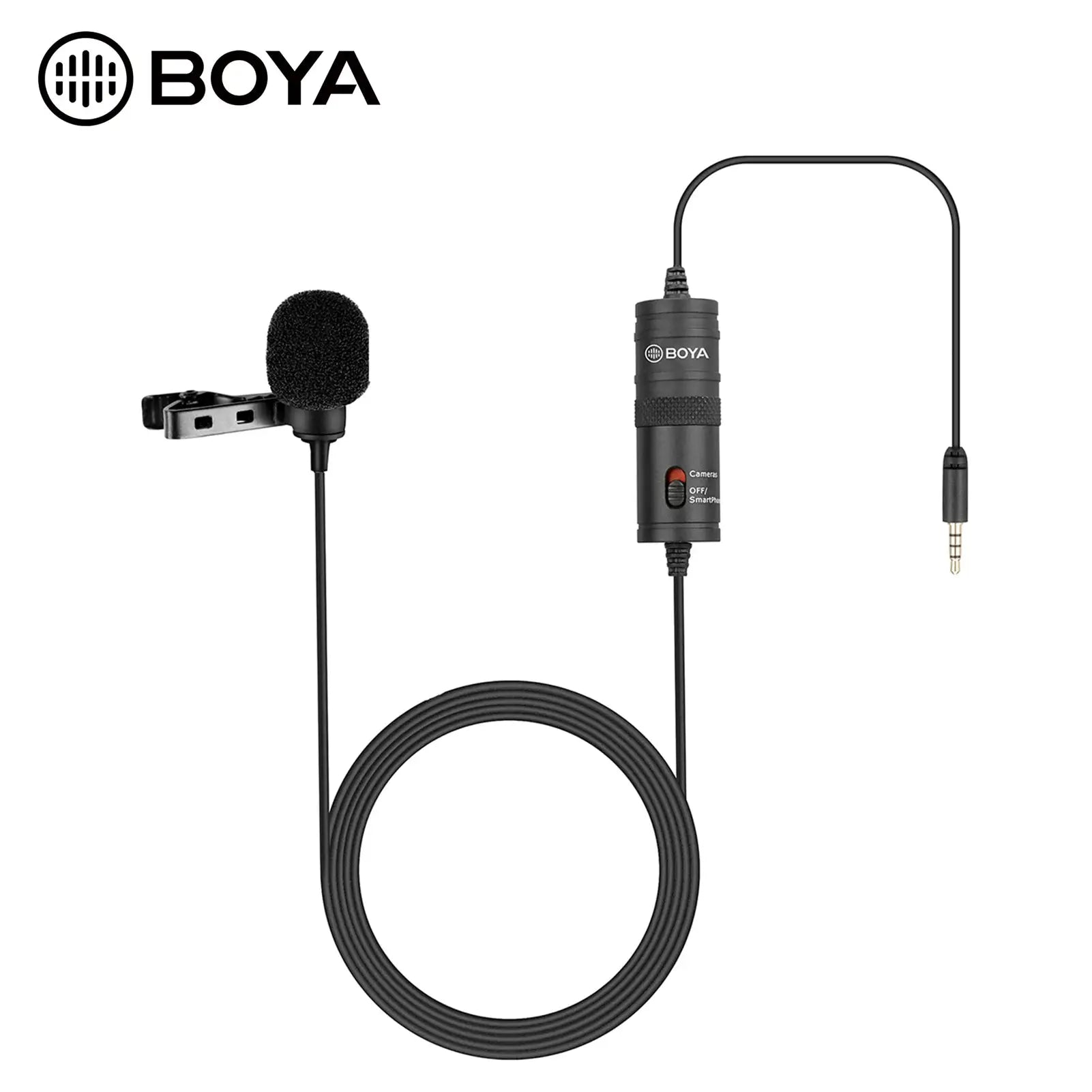 BOYA BY-M1 Omni-directional Lavalier Microphone Lapel Clip-on Condenser Mic with 3.5mm Plug for DSLR Camera Camcorder Smartphone