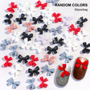 Ribbon Bow Nail Art Kit Elegant Black White Design Set
