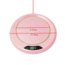 USB Cup Warmer With 3 Temperature Settings 55C 65C 75C Pink Keeps Drinks Warm