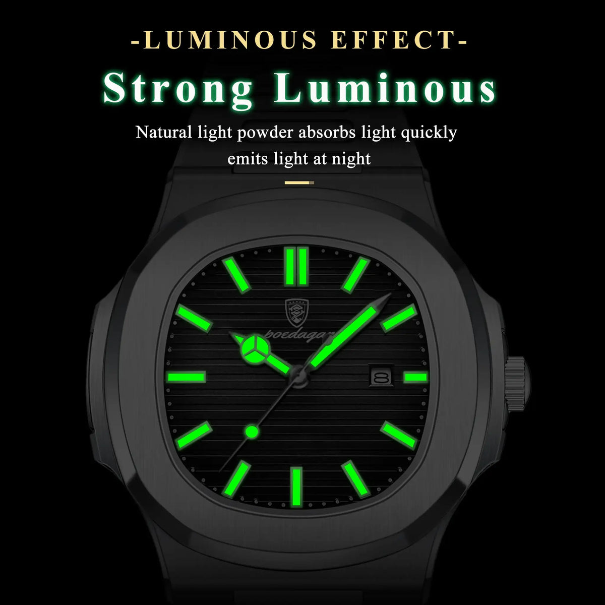 Square Stainless Steel Men Quartz Watch