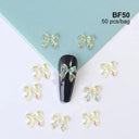 Ribbon Bow Nail Art Kit Elegant Black White Design Set