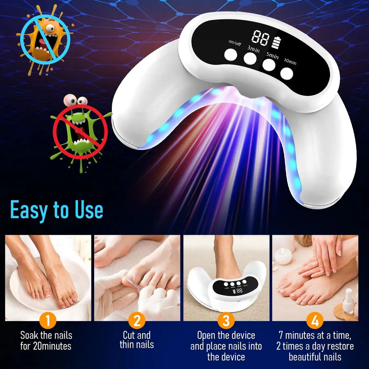 Fungal Nail Treatment Device Infrared Laser Blue Light Toenail — product view 4