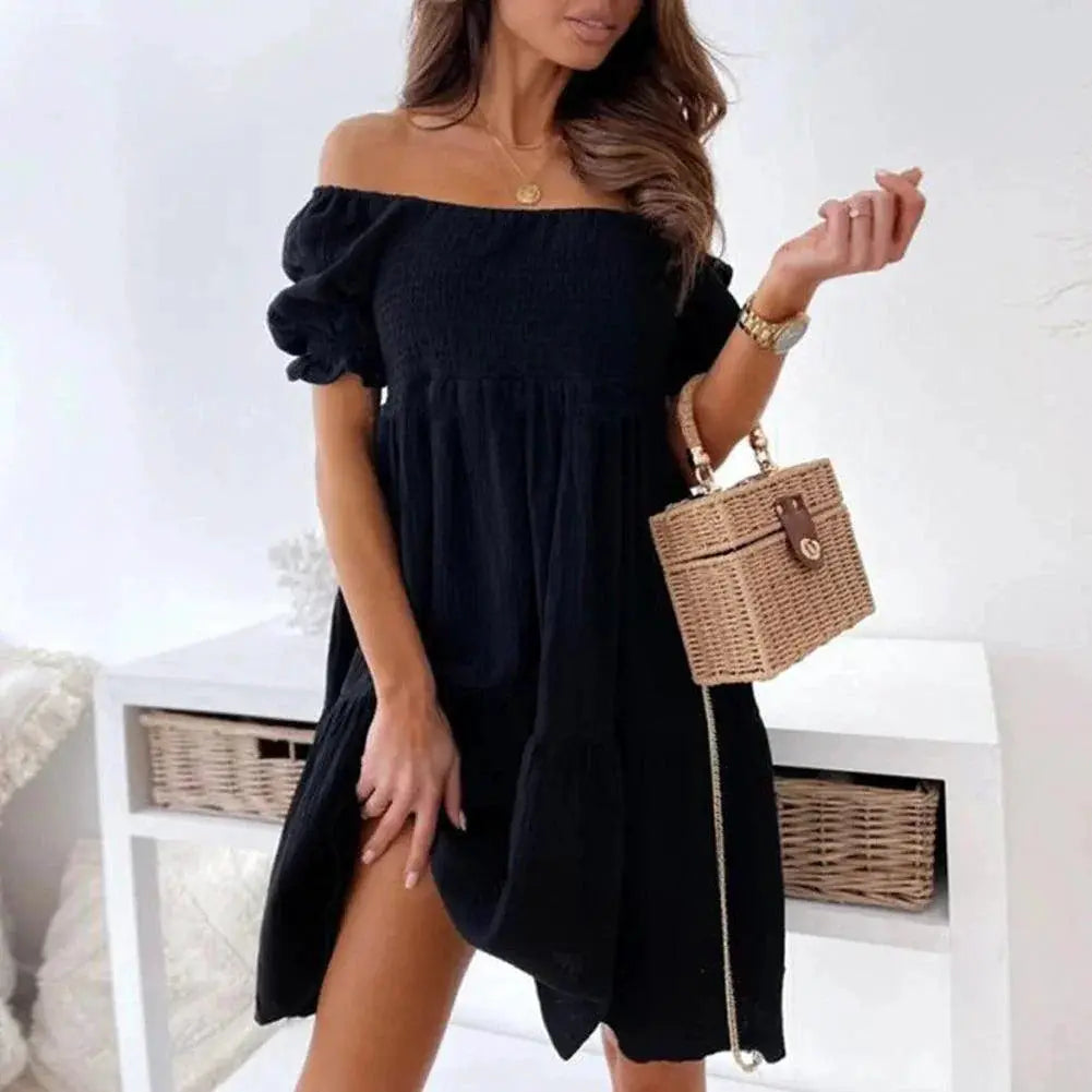 Summer Vibes Off Shoulder Sundress For Stylish Elegance