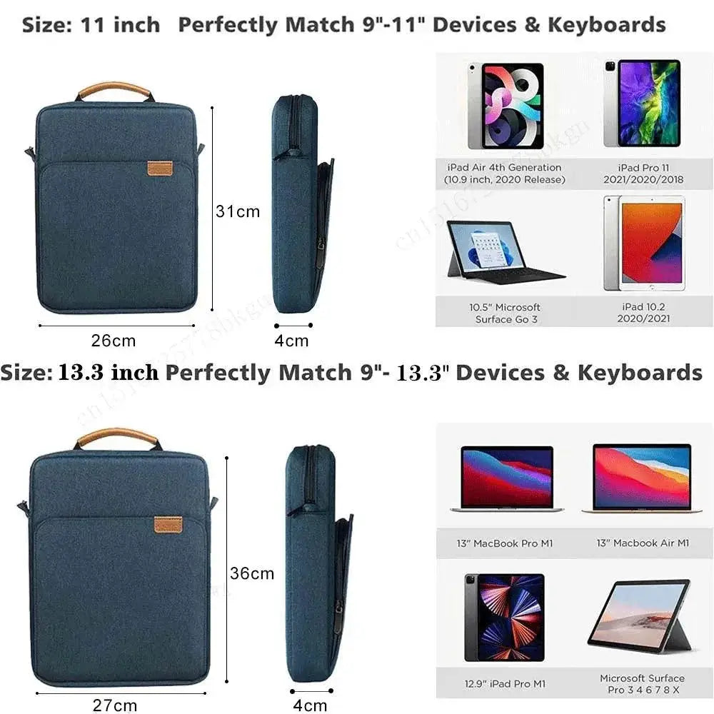 Waterproof Shockproof Tablet Sleeve Bag for iPad Laptops