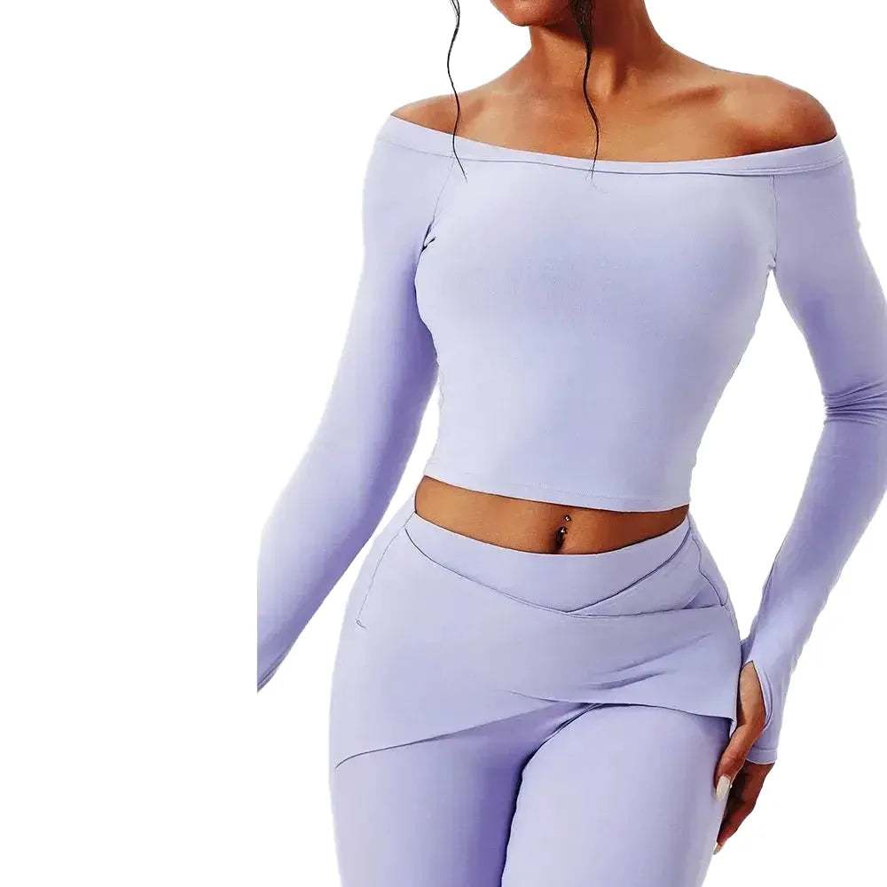 Yoga Shirts Cloud Hide Sexy Long Sleeve Top — product view 1