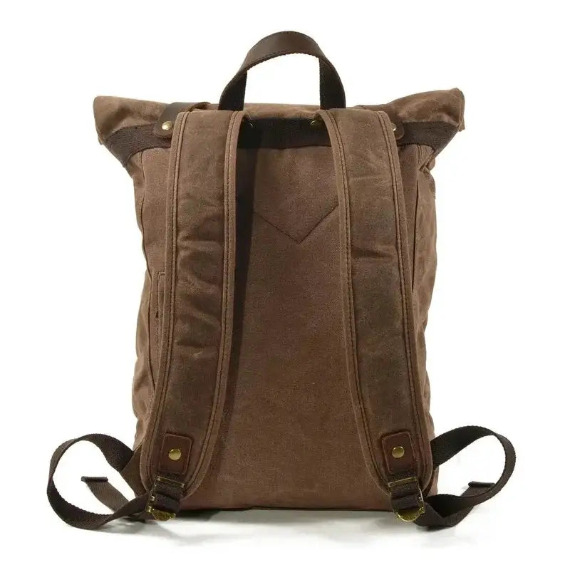 Men Waxed Canvas Backpacks Daypack Large Capacity Laptop Leather College Travel Vintage Weekend Waterproof Anti-theft Rucksack