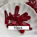 Red Star Waterdrop Barrettes Stylish Hair Clips for Women