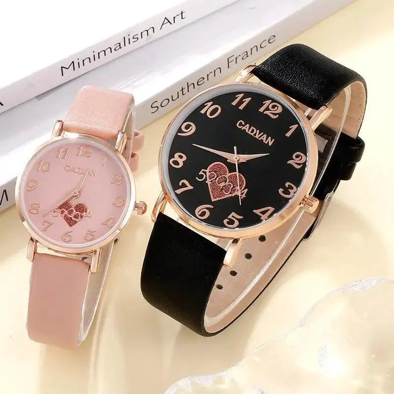 Luxury Leather Quartz Watches For Stylish Couples Set