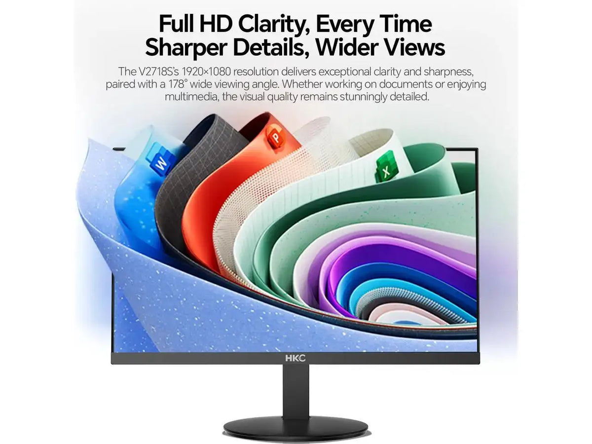 HKC 27 inch Full HD 144Hz FHD IPS 99% sRGB, HDMI & VGA Ports Low Blue Light Gaming Computer Monitor V2718S