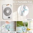 Mini Portable Fan USB Desk Fan Rechargeable Table Fan Small Wall Mounted Ceiling Fan 5 Speeds Powerful Wind Foldable Camping Fan