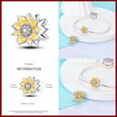 Sterling Silver Exquisite Flower Sunflower