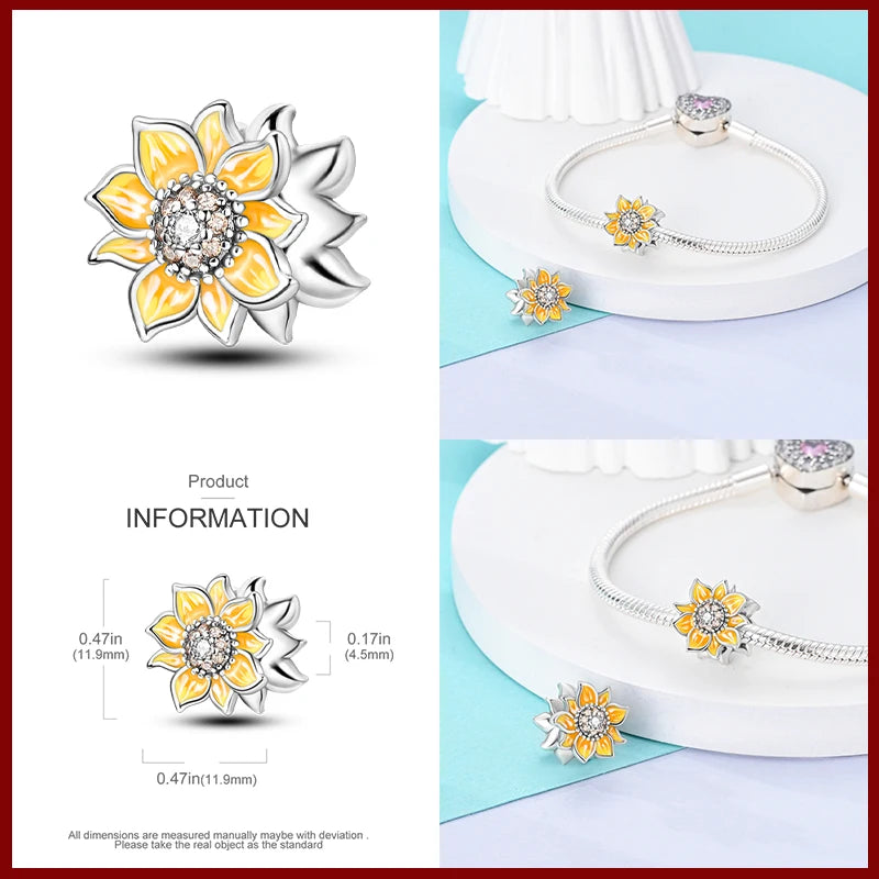 Sterling Silver Exquisite Flower Sunflower