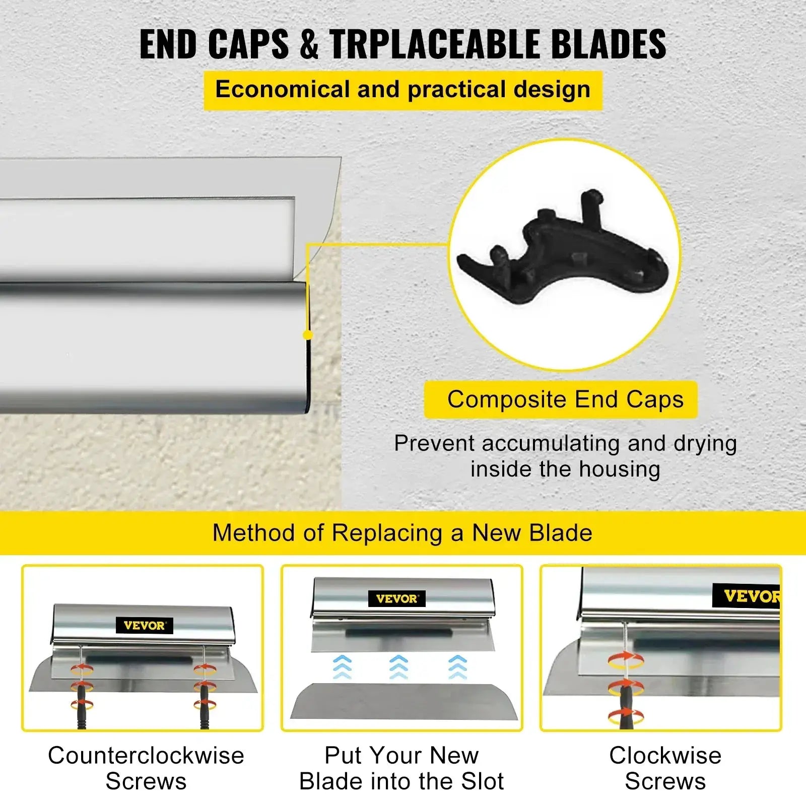 VEVOR Drywall Skimming Blade Smoothing Putty Scraper Tools