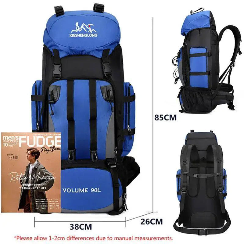 90L Waterproof Hiking Camping Backpack Rucksack For Men