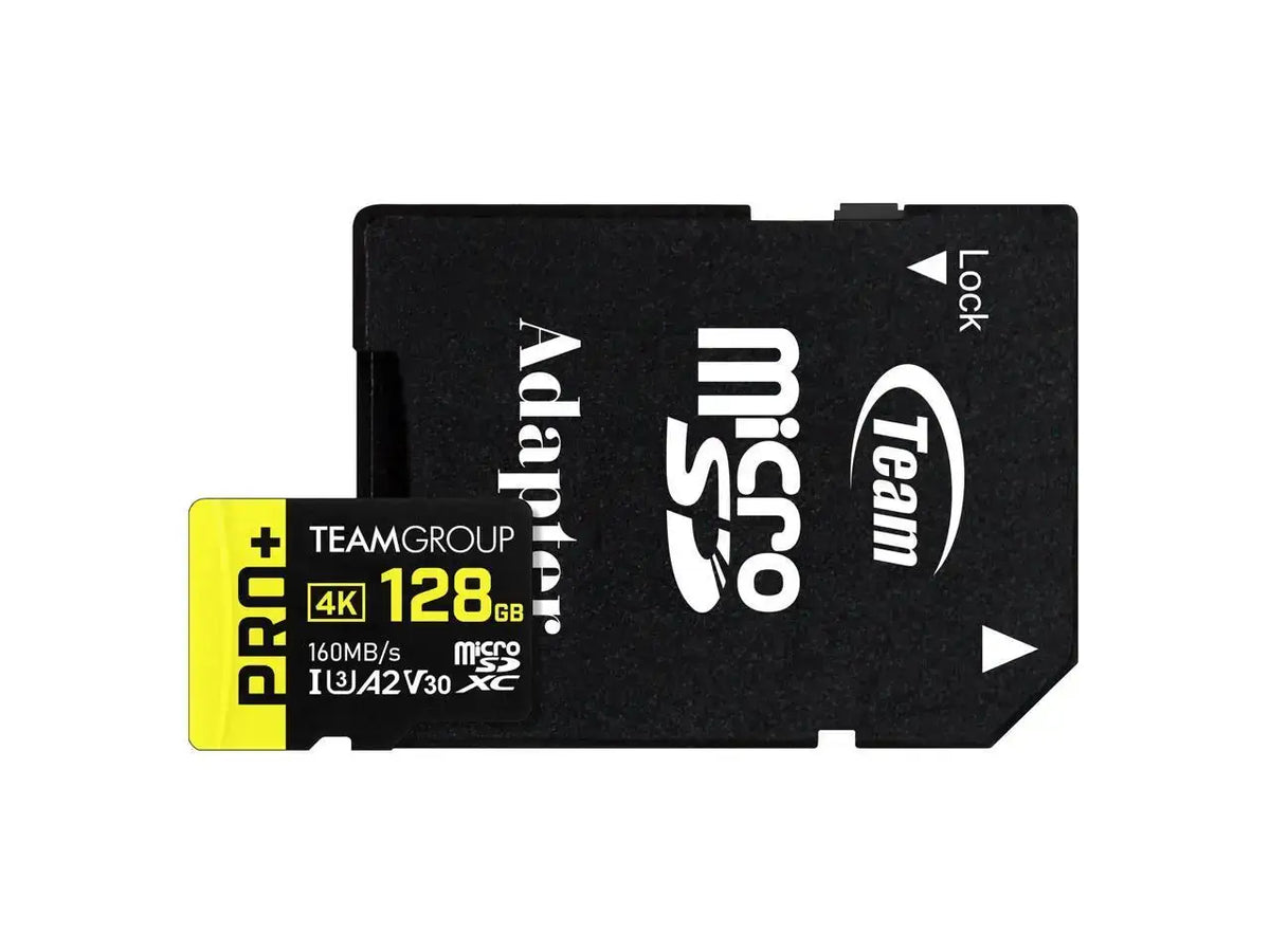 Team 128GB PRO+ microSDXC UHS-I/U3 Class 10 Memory Card with Adapter, compatible with Nintendo-Switch, Steam Deck, and ROG Ally, Speed Up to 160MB/s(TPPMSDX128G