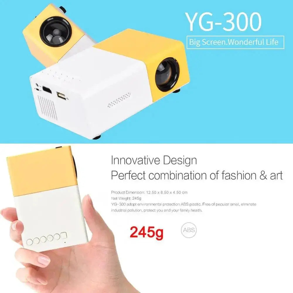 Salange YG300 Mini LED Projector 1000 Lumens USB HDMI