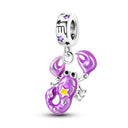 Silver Rainbow Flower Dragonfly Charm