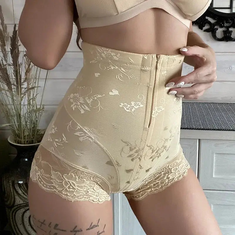 Luxe High Waist Lace Shaper Panties Postpartum Support