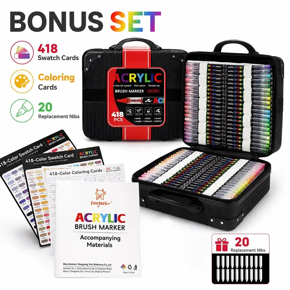 Brush Tip Acrylic Paint Markers Set — product view 4