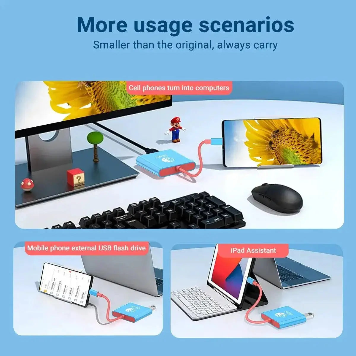 Ultimate Portable Nintendo Switch Gaming Hub HDMI USB 3
