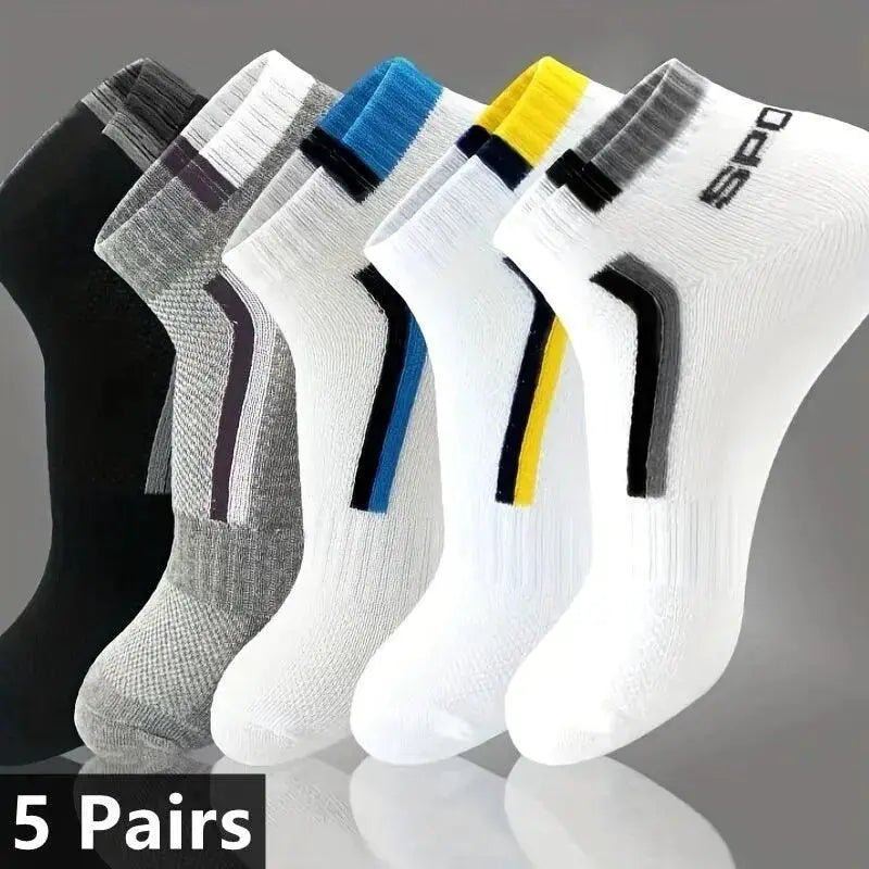Stylish Striped Performance Socks For Active Men Comfort