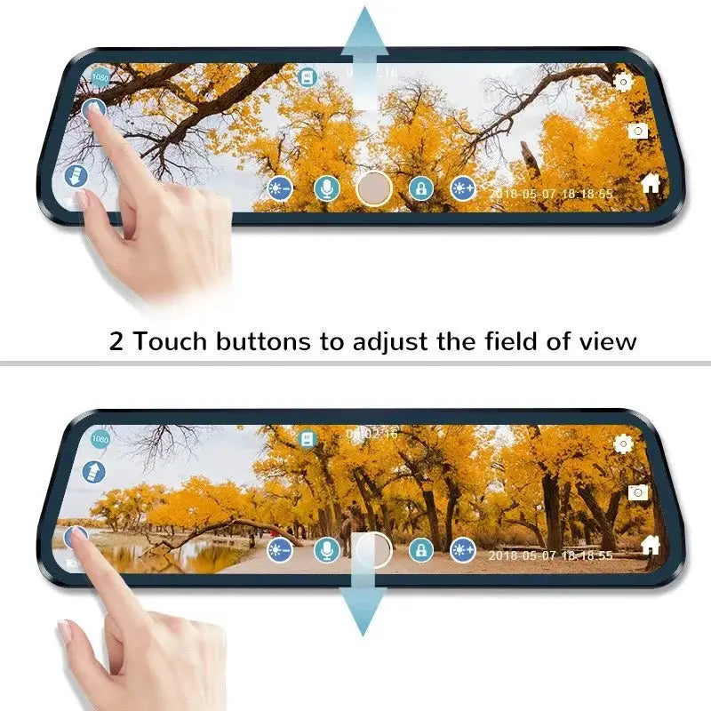 ACCEO Car DVR 10 Inch Rear View Mirror Dash Cam With WiFi 2K Front 1080P Rear - stepyours.com