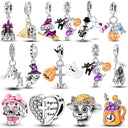 Halloween Skull Charm Bead Sterling