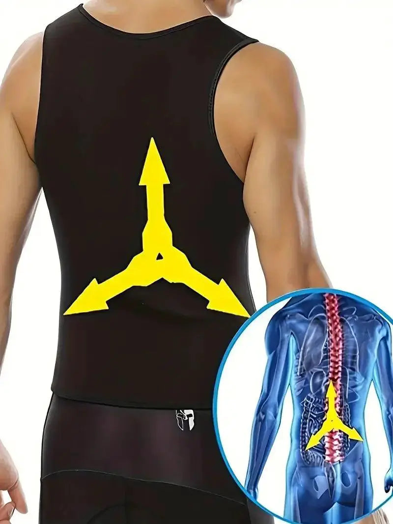 1 Piece Men's Compression Sweat Sauna Waist Trainer Vest - OurLum.com