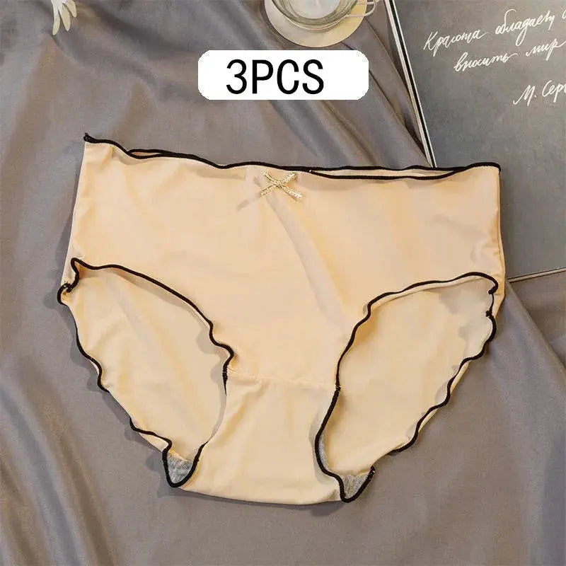 3 Pack Womens Antibacterial Ice Silk Seamless Underwear