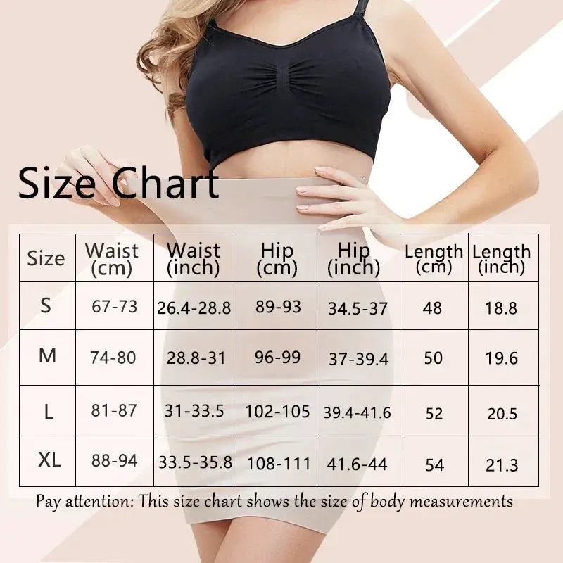 Seamless Above Knee Anti Cling Half Slip For Tummy Control