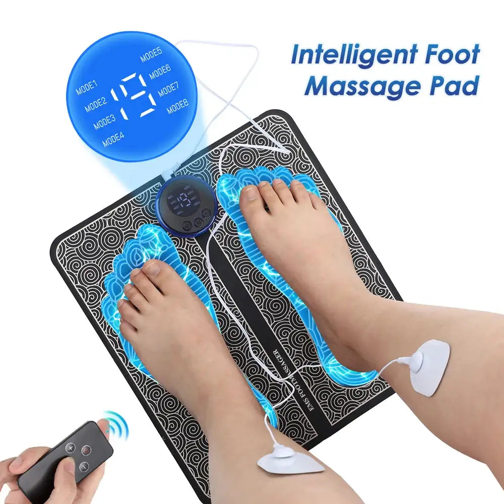 Smart EMS Massage Pad with RF Remote Improve Blood Circulation Leg Shaping Microcurrent Pulse Foot Massager Mat Acupoint