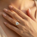 Round Moissanite Ring in Sterling Silver Couple